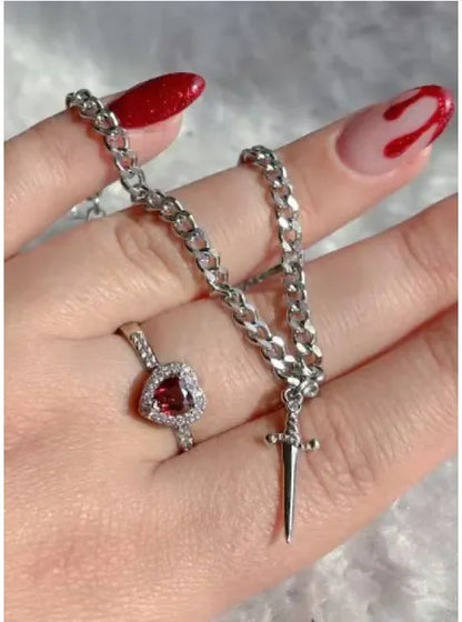 Sword Heart Ring Set