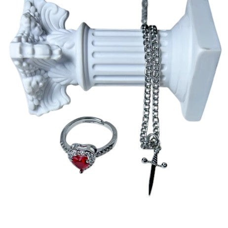Sword Heart Ring Set